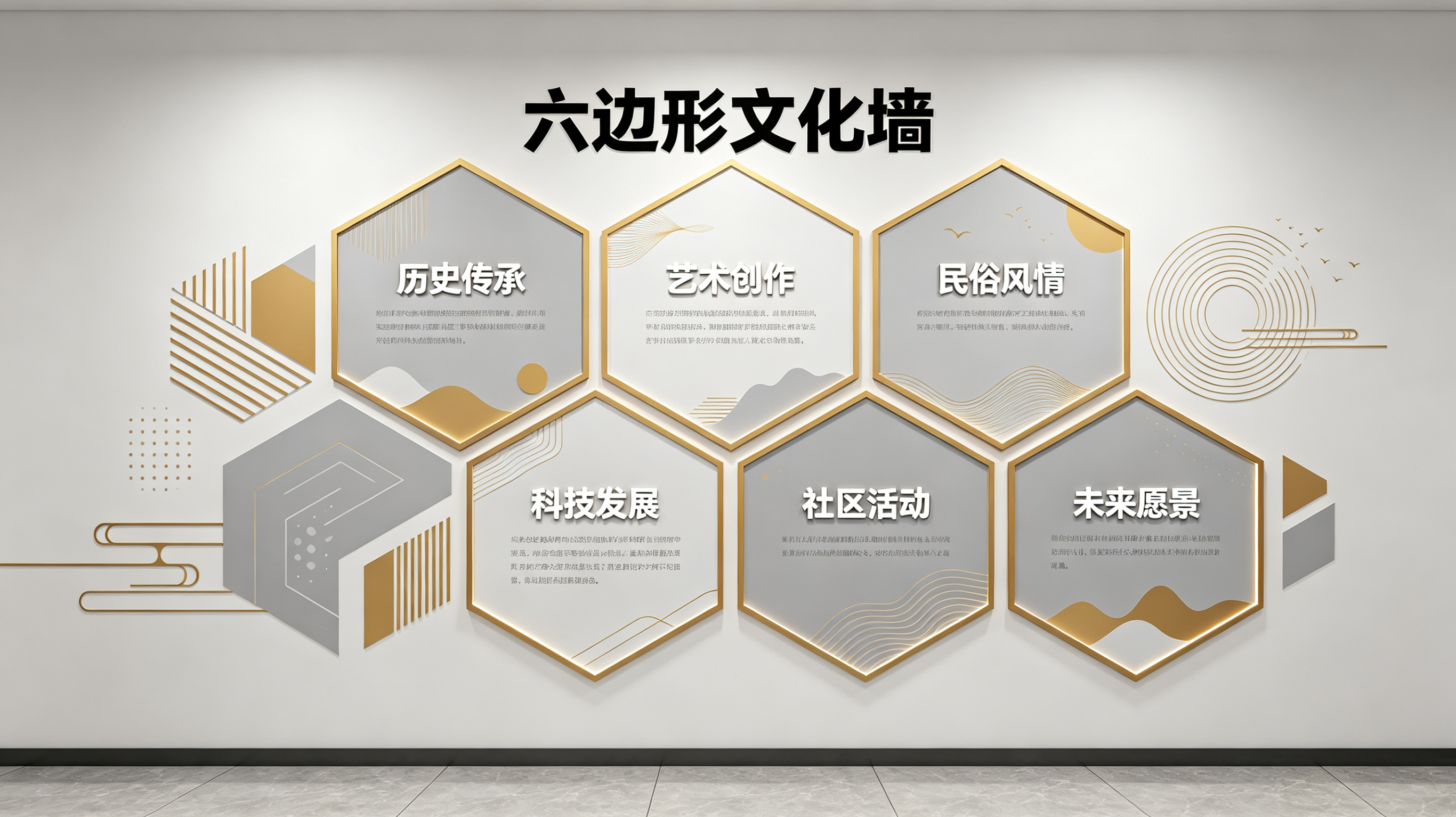  兴文企业文化墙 | 六边形信息美学